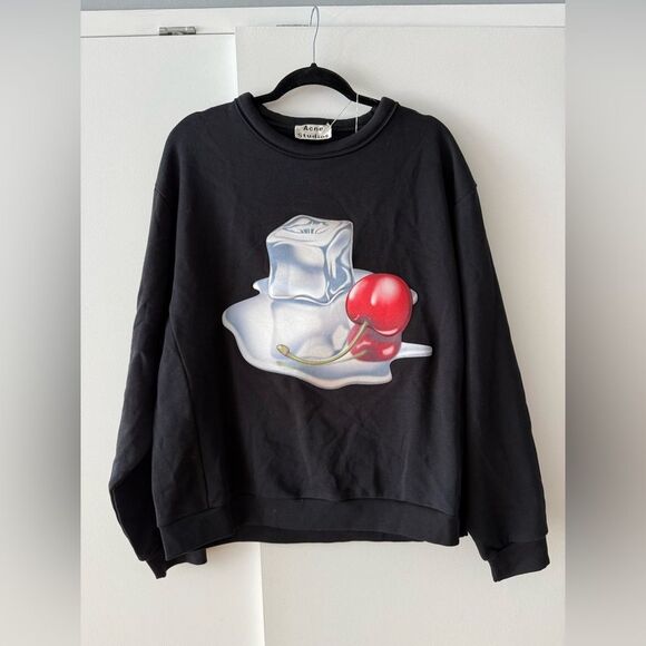 ACNE STUDIOS Sweatshirt Ice Cube Cherry Flame Size M Rare From Diner Collection - Picture 6 of 11